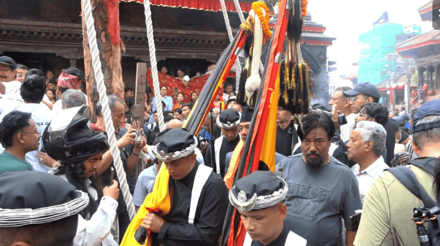 भाद्र शुक्ल पूर्णिमा : इन्द्रजात्राको रथयात्रा माथिल्लो टोलमा