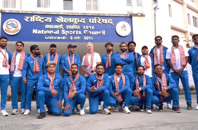 एसियन गेम्स खेल्ने नेपाली क्रिकेट टोलीको बिदाइ, पदक जित्ने लक्ष्य एसियन गेम्स खेल्ने नेपाली क्रिकेट टोलीको बिदाइ, पदक जित्ने लक्ष्य