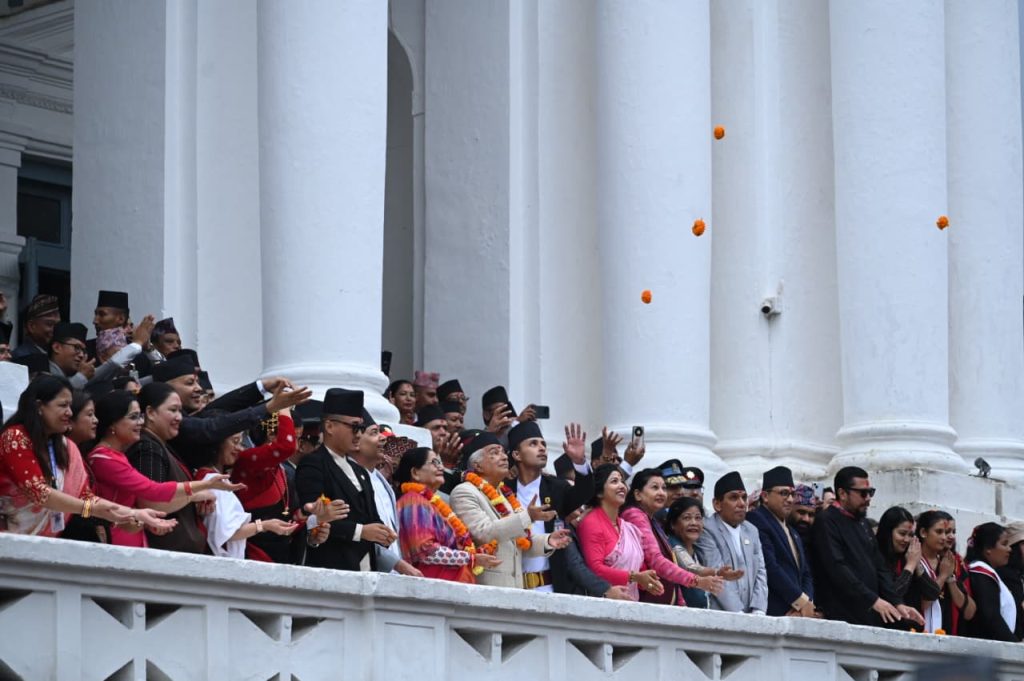राष्ट्रपति पौडेलले वसन्तपुर पुगेर गरे इन्द्रजात्राको अवलोकन